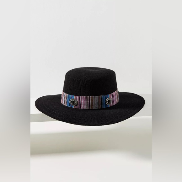 Anthropologie Western Trimmed Boater Hat - Picture 2 of 7